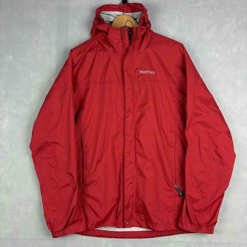 Marmot Softshell Rain Jacket Men’s Large Red Ripstop Waterproof Outdoors Hiking